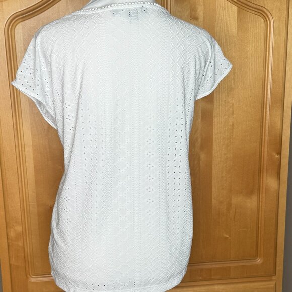 Tommy Hilfiger Crisp White Eyelet T-Shirt, Size SP - Picture 5 of 7